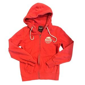 Roots Athletic Goods Womens Red Coral‎ Full Zip Hoodie Size Small